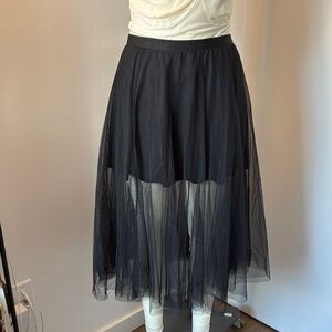 Aqua Elegant Black High-Low Skirt